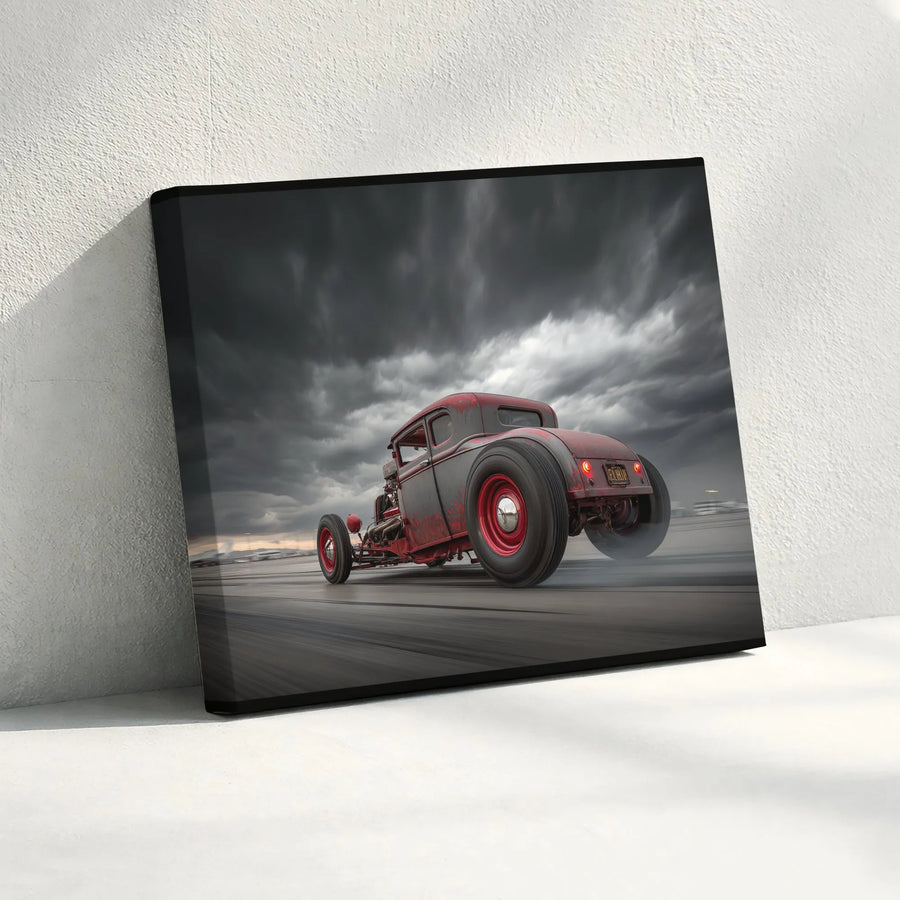 Hot Rod Rat Rod Canvas Print | Vintage Muscle Car Wall Art | Premium Gallery Wrapped Decor | Gift for Car Enthusiasts and Gearheads