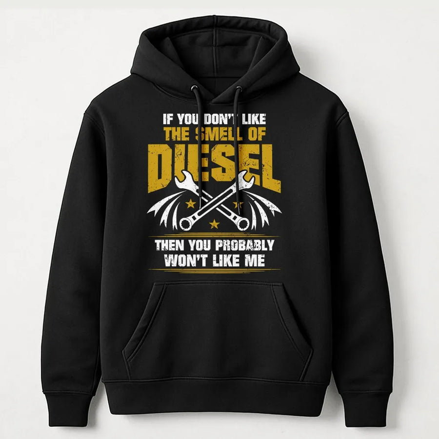 Diesel Mechanic Hoodie | Funny Smell Of Diesel Slogan | Soft Cotton Graphic Tee | Gift for Trucker Dad Husband