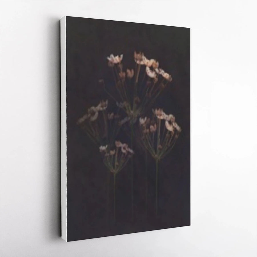 Moody Wildflower Canvas Wall Art | Dark Botanical Photography Print | Premium Fade-Resistant Canvas | Minimalist Living Room Decor Gift
