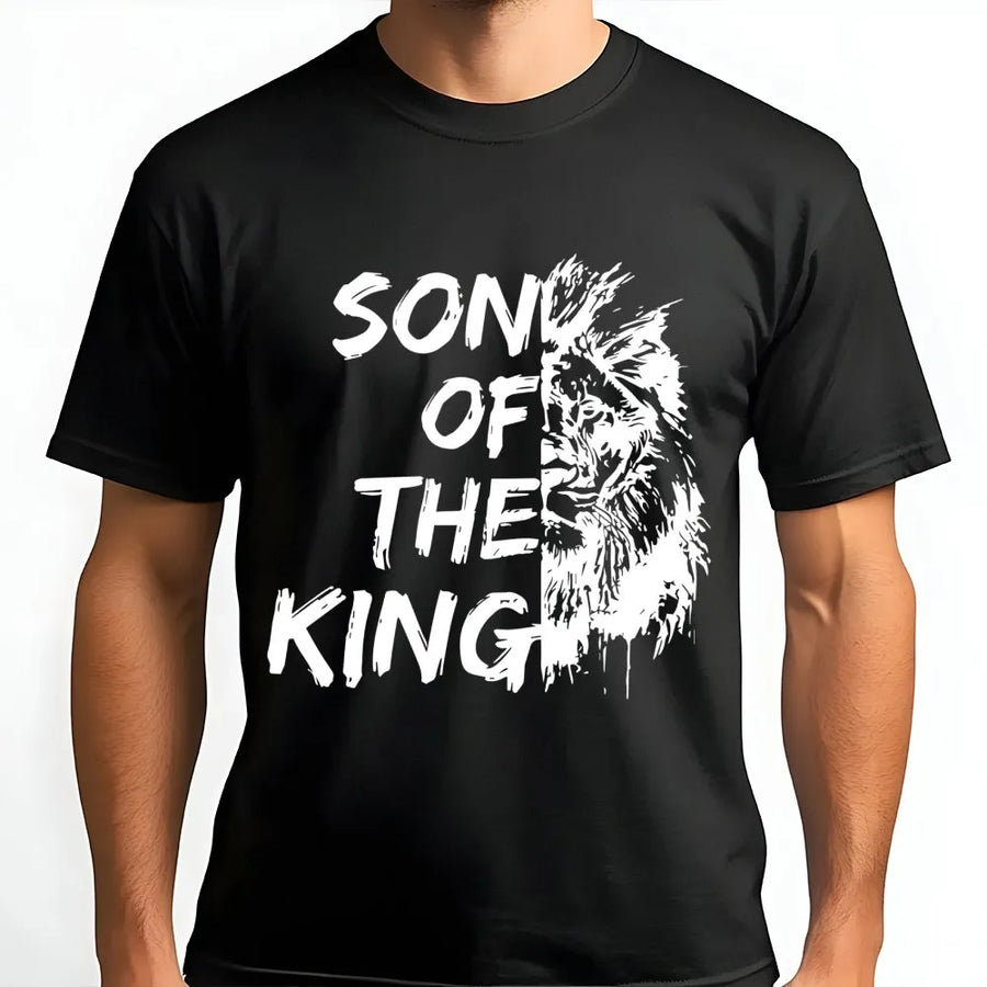 Son Of The King T-Shirt | Lion Of Judah Graphic Art | Premium Cotton Faith Apparel | Religious Gift For Men And Women
