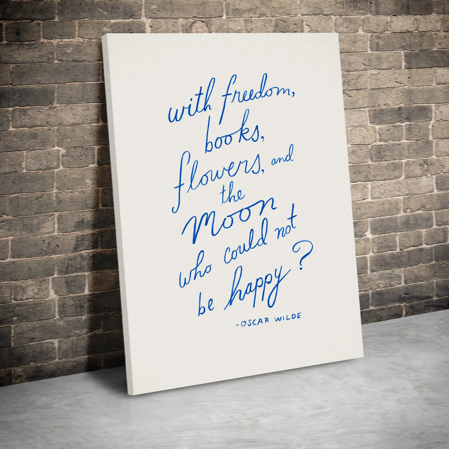 Oscar Wilde Freedom Quote Vertical Canvas | Inspirational Quote Wall Art | Premium Gallery-Wrapped Canvas | Gift for Book Lovers & Readers