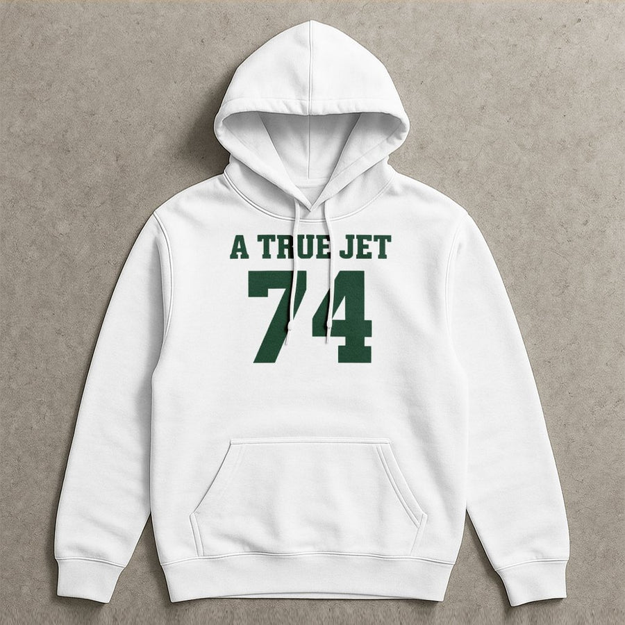 Nick Mangold #74 A True Jet Hoodie, New York Football Legend Tribute Hoodie, Retro Fan Hoodie For Men & Women