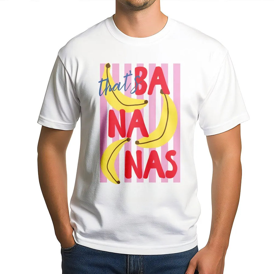 Thats Bananas T-Shirt | Funny Retro Fruit Pun Graphic | Cozy Cotton Blend Pullover | Trendy Summer Aesthetic Gift for Women