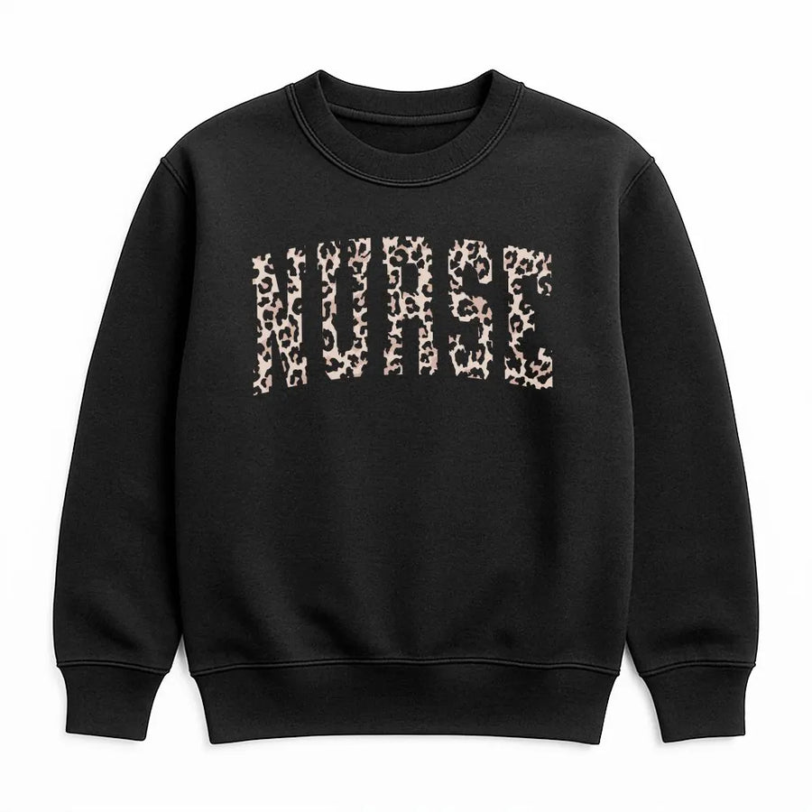 Nurse Sweatshirt | Leopard Print Aesthetic Design | Premium Cotton Blend | Gift For Nursing Students And RN Professionals