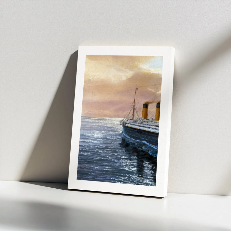 RMS Titanic Wall Art | Vintage Nautical Ocean Liner Painting | Premium Gallery Wrapped Canvas | Maritime History Gift for Collector