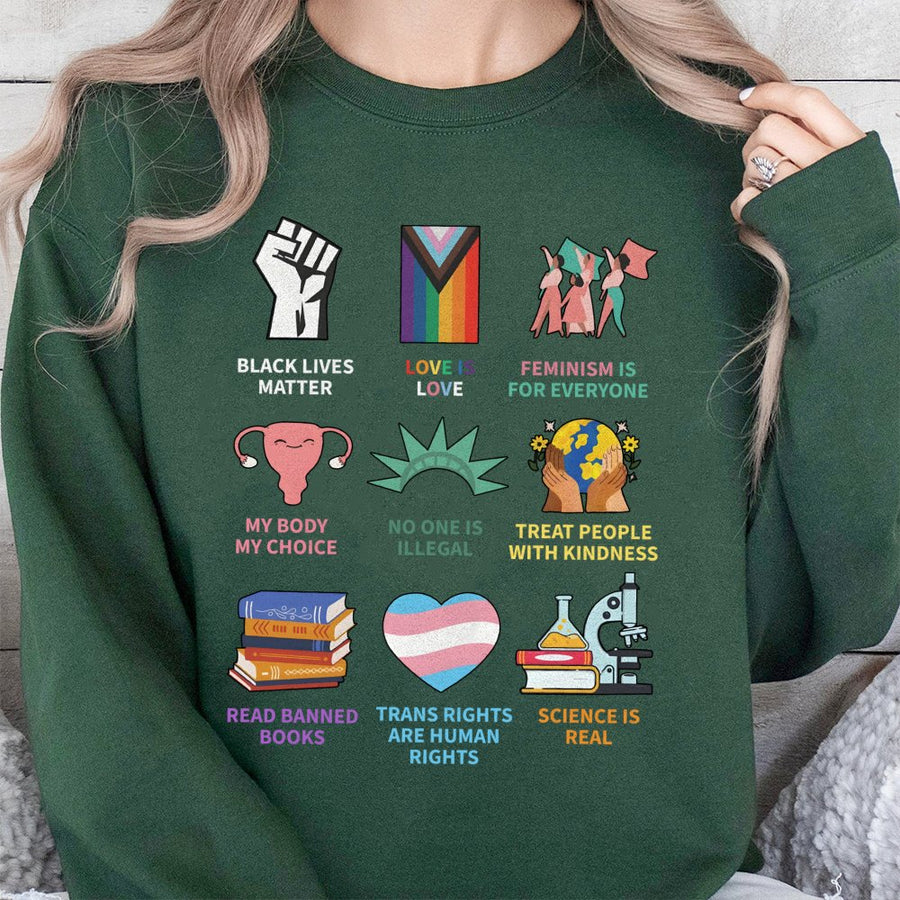 Social Justice Sweatshirt | Human Rights Graphic Hoodie | Premium Cotton Blend | Gift For Activist Equality Supporter