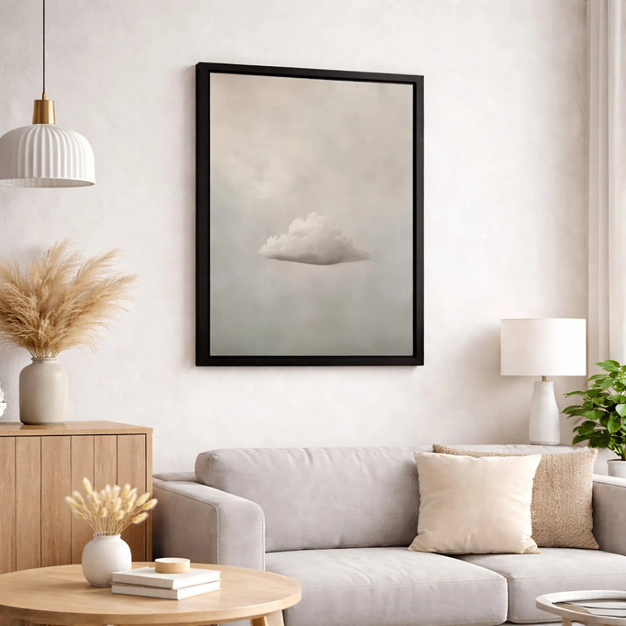 Minimalist Cloud Wall Art Canvas | Ethereal Sky Landscape Print | 1.25 Inch Gallery Wrap | Modern Neutral Home Decor Gift