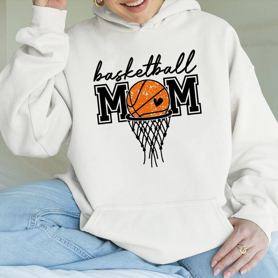 Basketball Mom Hoodie | Sporty Game Day Graphic Sweatshirt | Premium Cotton-Blend Comfort | Perfect Gift for Basketball Mamas & Fans