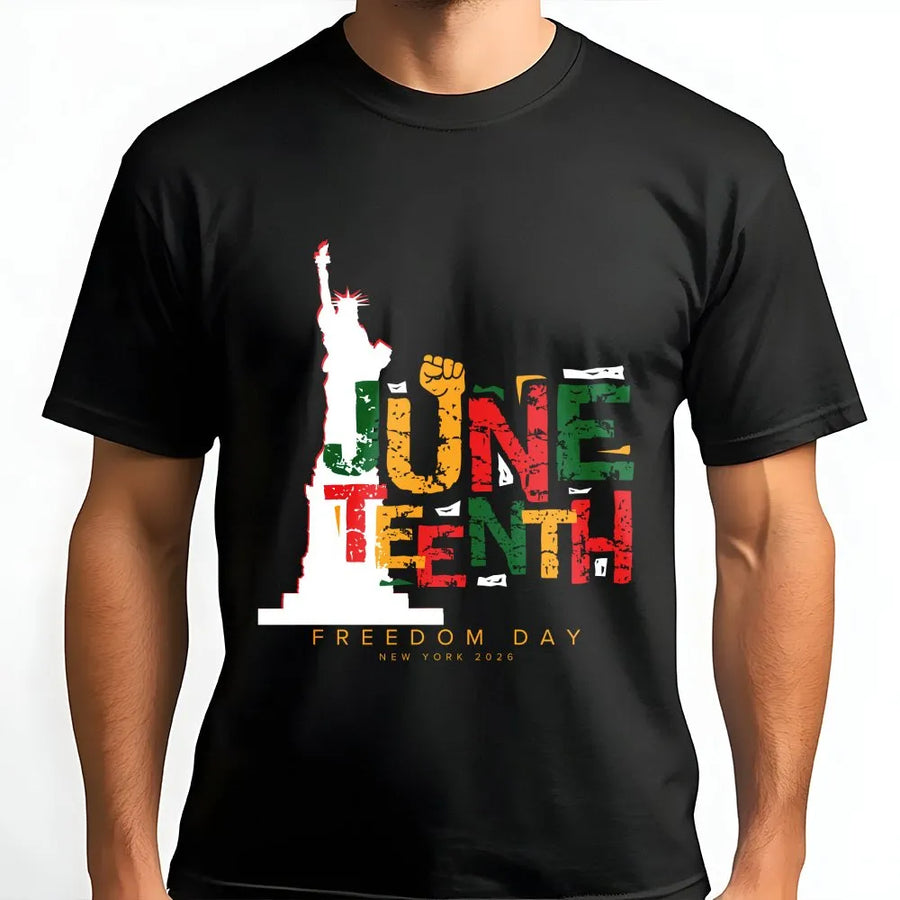Juneteenth Freedom Day T-Shirt | Distressed Pan-African Colors Graphic | Premium Cotton Blend | Commemorative Black History Gift for Men & Women