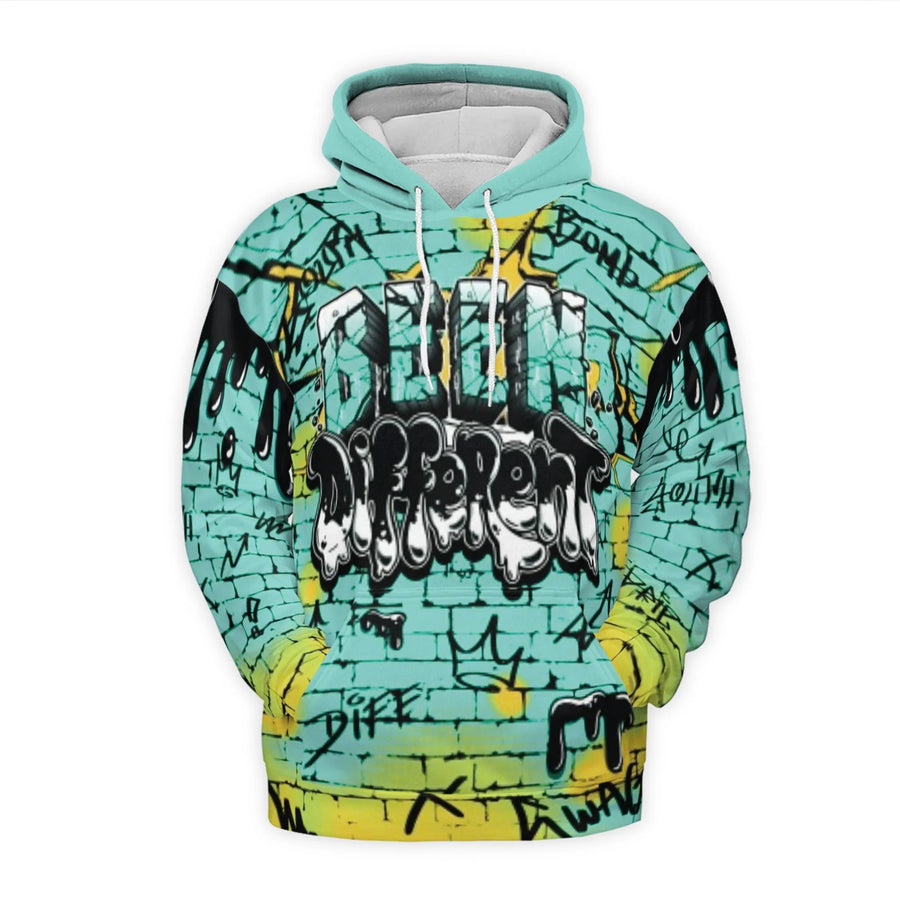 Graffiti Streetwear Hoodie | Been Different Drip Urban Art Print | Premium Polyester Fleece | Unisex Graphic Pullover Gift