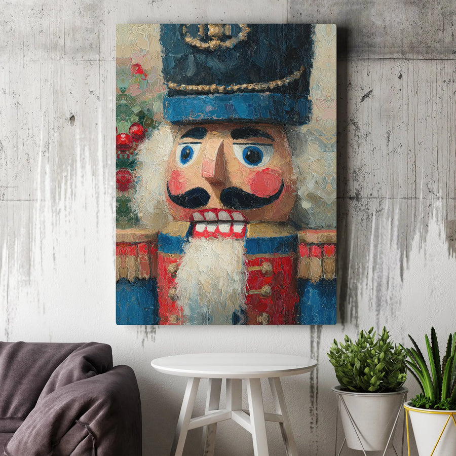 Nutcracker Wall Art | Festive Oil Impasto Painting Print | Gallery-Quality 1.25" Thick Canvas | Christmas Home Decor Gift for Nutcracker Collectors