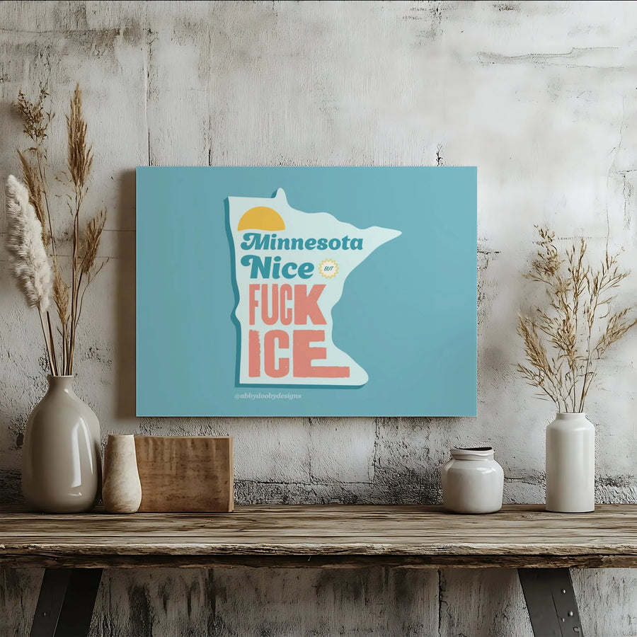 Minnesota Canvas Wall Art | Funny Retro Winter Quote Print | Premium 1.25" Thick Profile Canvas | Gift for Minnesotan, Midwest Home Decor