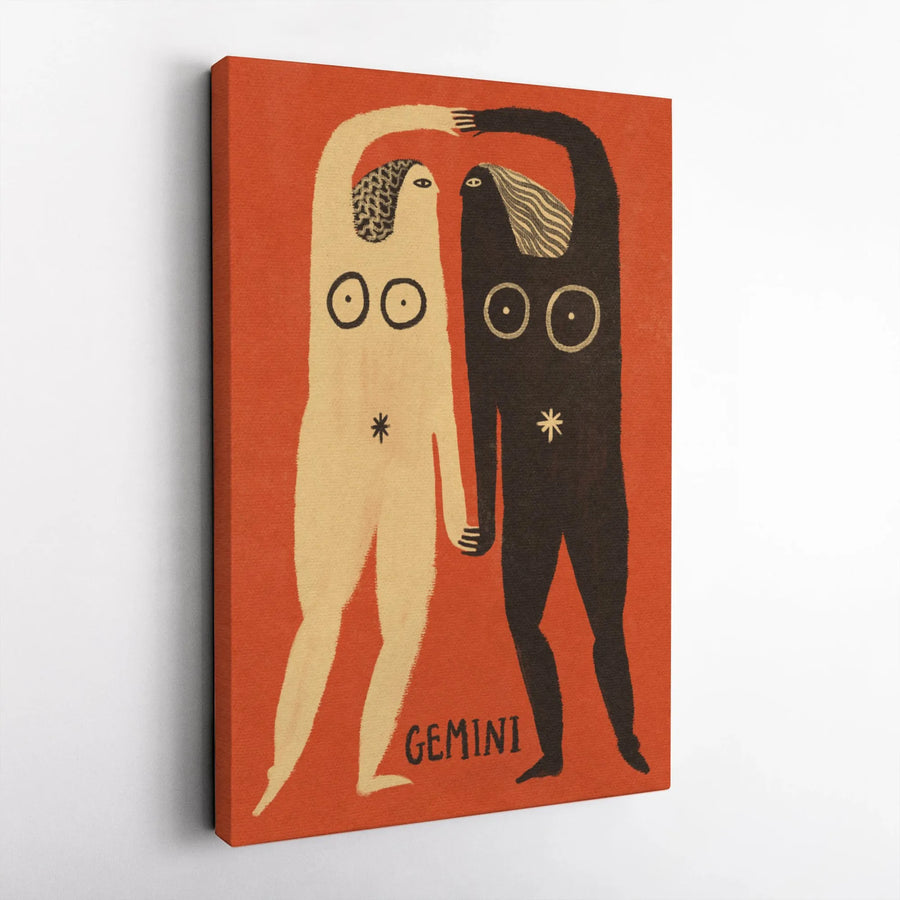 Gemini Zodiac Wall Art | Abstract Astrology Canvas Print | Premium Gallery-Wrap Decor | Spiritual Home Office Gift for Her