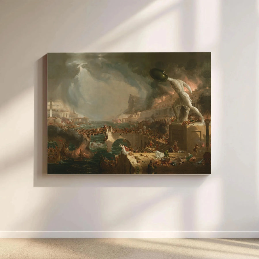 The Course Of Empire Destruction Canvas | Thomas Cole Fine Art Reproduction | 1.25-Inch Gallery Wrap | Classic Romanticism History Gift