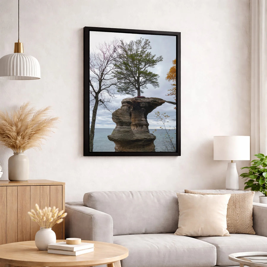 Chapel Rock Pictured Rocks Canvas | Iconic Michigan Landscape Art | Premium 1.25-Inch Gallery Wrap | Nature Wall Decor for Home or Office