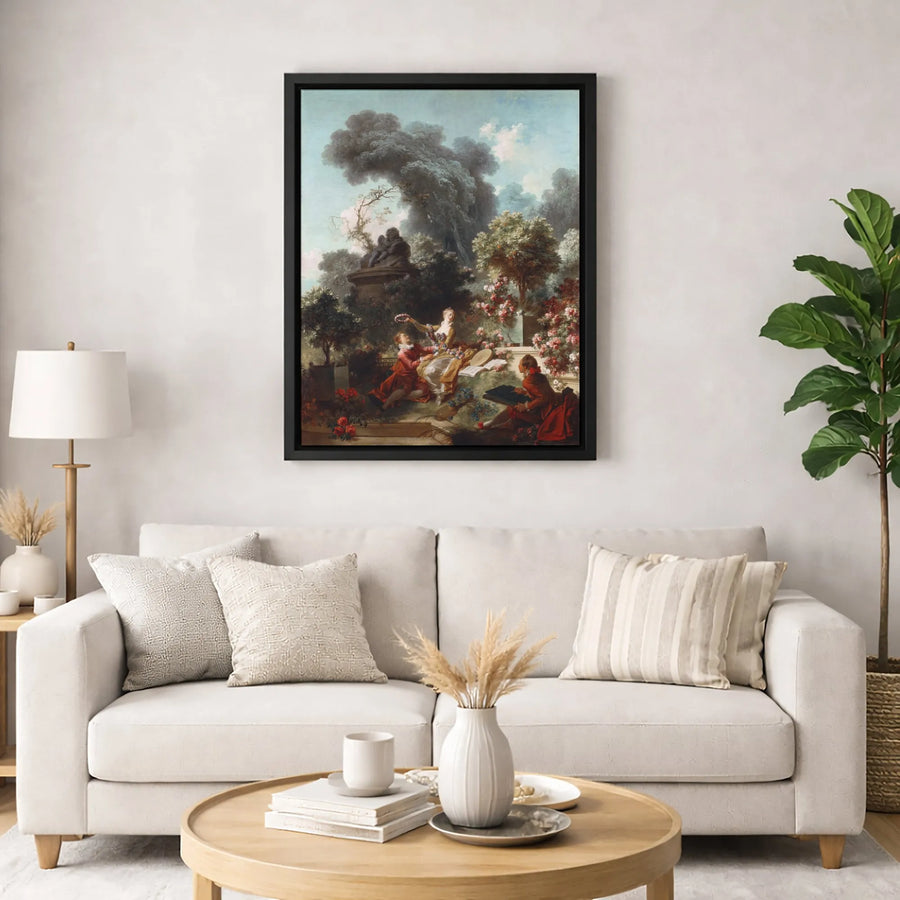 Jean-Honoré Fragonard The Crowned Lover Canvas Print | Rococo Masterpiece Wall Art | Premium Fade-Resistant Gallery Wrap | Elegant Home Decor Gift