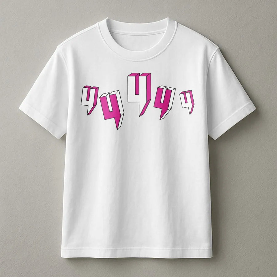 444 Angel Number T-Shirt | Retro 3D Neon Pink Graphic | Premium Soft Cotton Unisex Tee | Spiritual Manifestation Gift for Her