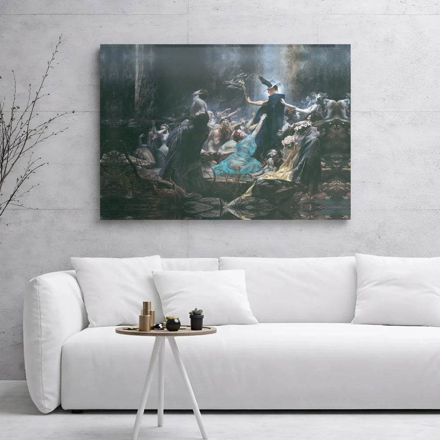 Acheron Canvas Wall Art | Adolf Hirémy-Hirschl Classical Mythology Print | Premium Gallery Wrap Canvas | Gothic Home Decor Gift For Art Lovers
