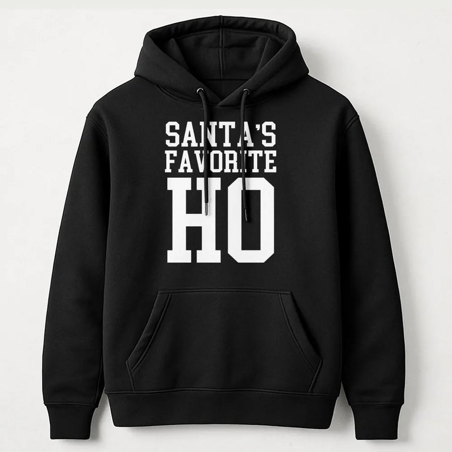 Santa's Favorite Ho Hoodie | Funny Christmas Party Sweatshirt | Premium Cotton Blend | Sassy Holiday Gift For Her