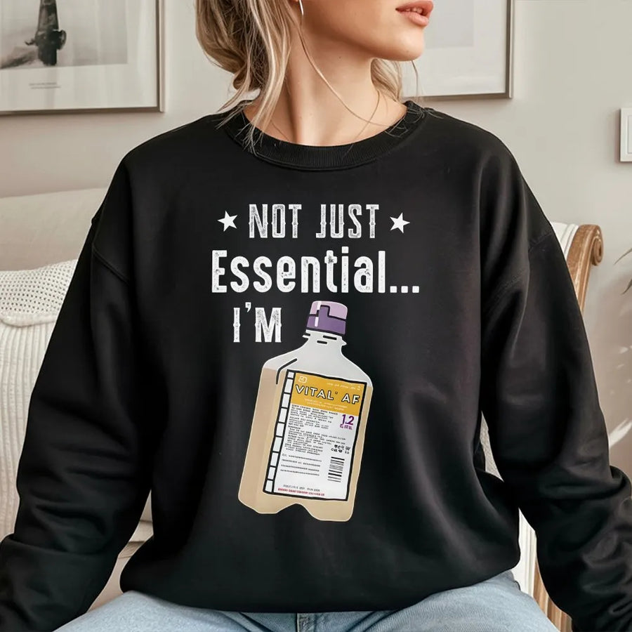 Vital AF Sweatshirt | Funny Nurse Dietitian Gift | Premium Cotton Blend Crewneck | Critical Care Nursing Apparel