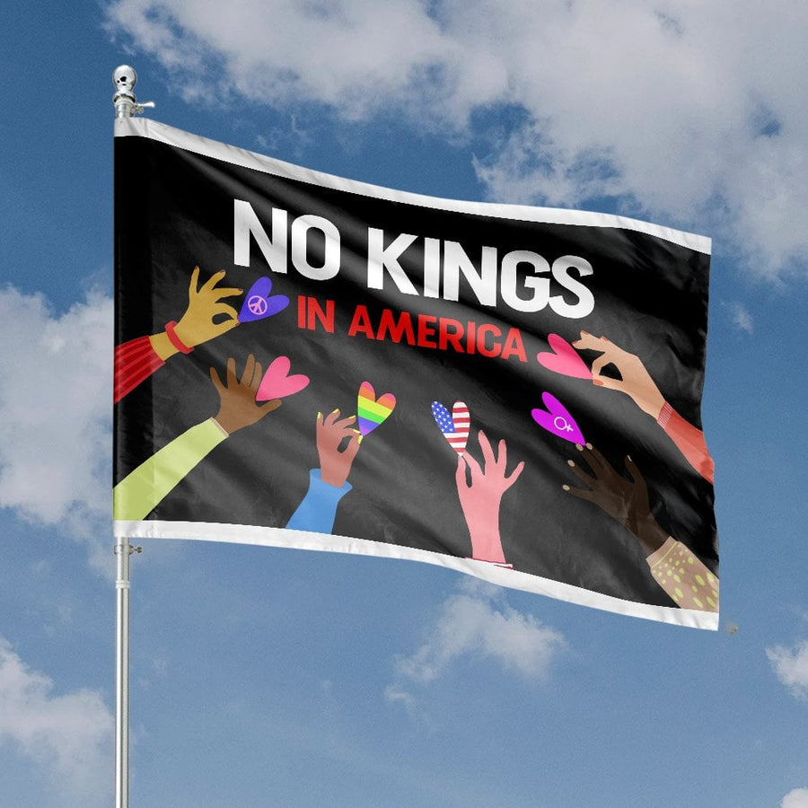 No Kings In America House Flag | Unity Equality Decorative Banner | Premium Weather-Resistant Polyester | Patriotic Home Decor Gift