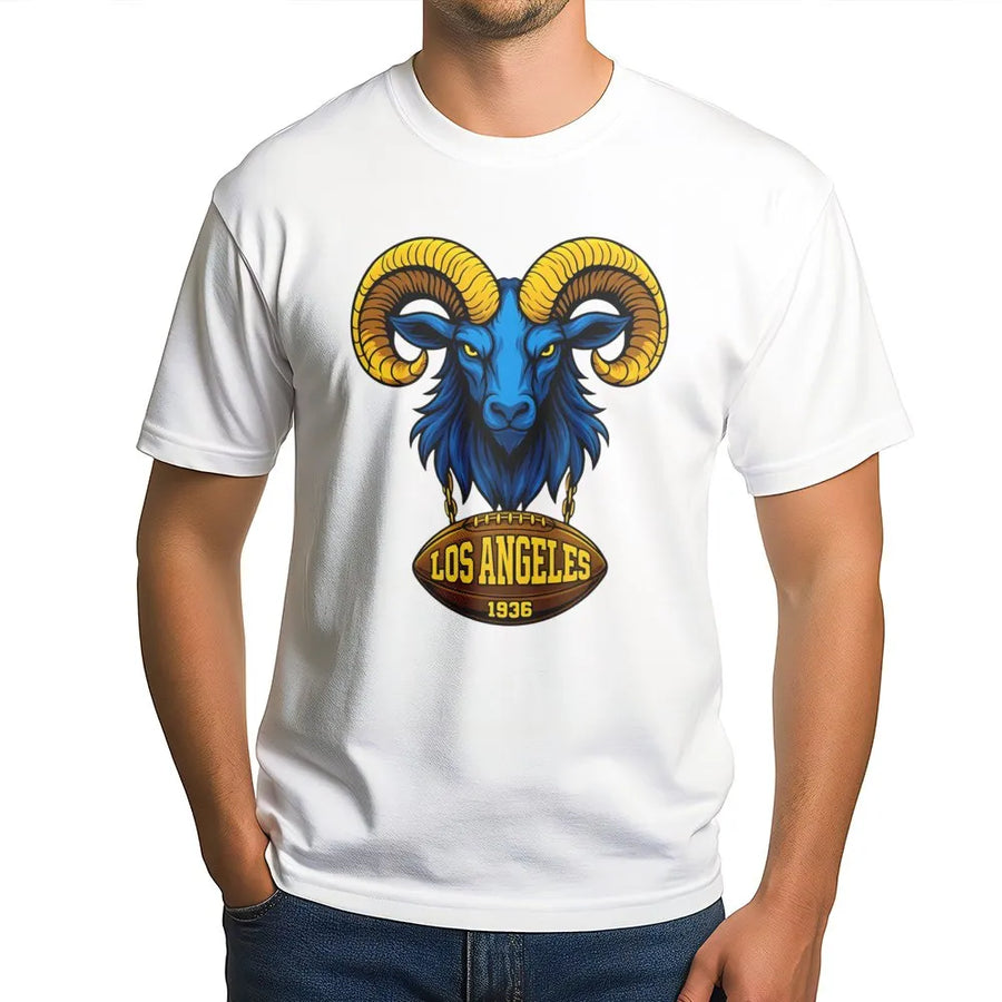 Los Angeles Ram T-Shirt, Bold Goat Head & Football Graphic, Casual Streetwear – Add To Cart Buy Now T-Shirt, Sporty