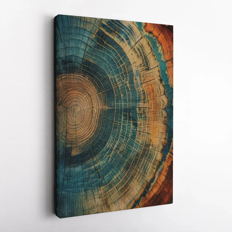 Abstract Tree Ring Canvas Print | Modern Wood Grain Wall Art | Premium Gallery-Wrapped 1.25" Profile | Botanical Home Decor for Living Room