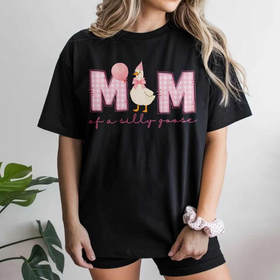 Mom of a Silly Goose T-Shirt | Cute Goose Graphic Jumper | Premium Soft Crewneck | Funny Birthday Gift for New Mom, Mothers Day Present