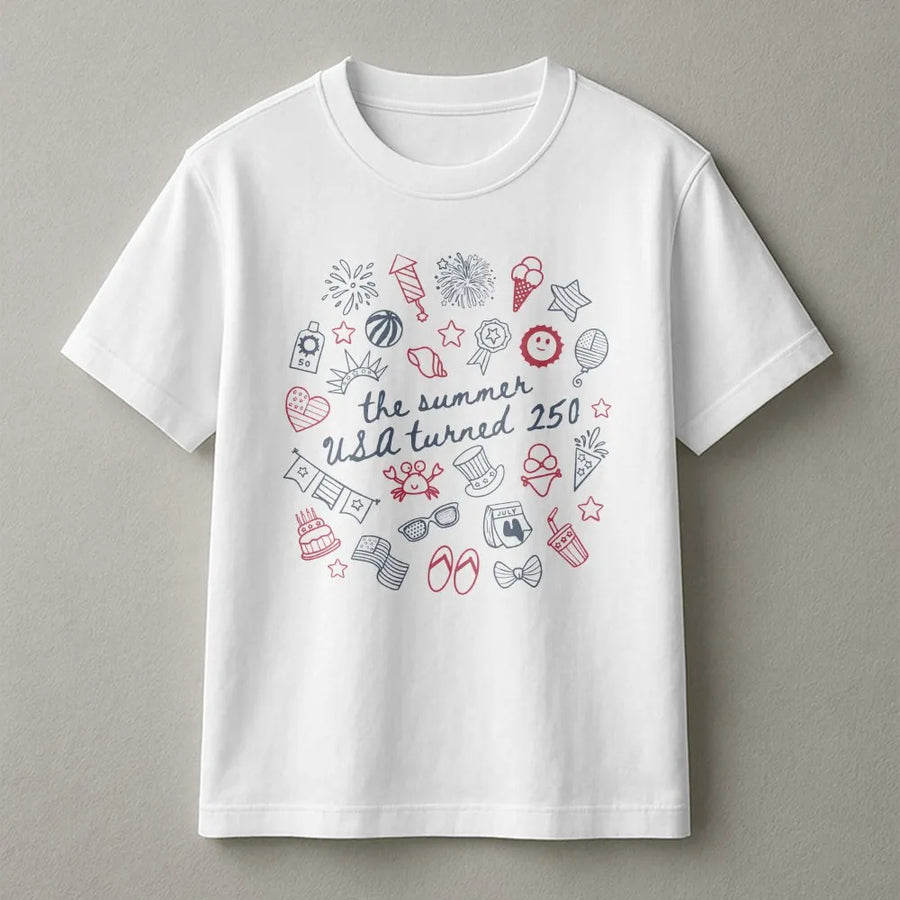 America 250th Anniversary T-Shirt | The Summer USA Turned 250 Graphic | Ultra-Soft Cotton Blend | Commemorative Patriotic Gift