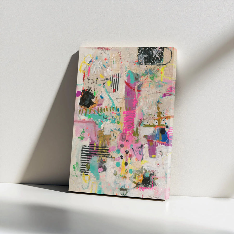 Abstract Art Canvas Print | Trust Your Heart Graffiti Art | Premium Gallery Wrapped Canvas | Modern Home Decor Gift