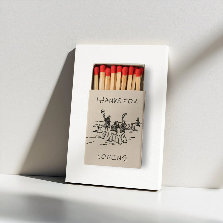 Thanks For Coming Vertical Canvas | Vintage Sailor Matchbox Illustration | Premium Thick Gallery Wrap | Funny Entryway and Bathroom Decor Gift