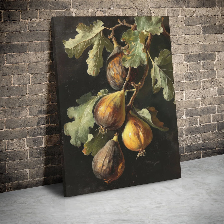 Still Life Fig Canvas Print | Vintage Botanical Fruit Wall Art | Premium Gallery Wrapped Decor | Kitchen Dining Room Wall Decor Gift