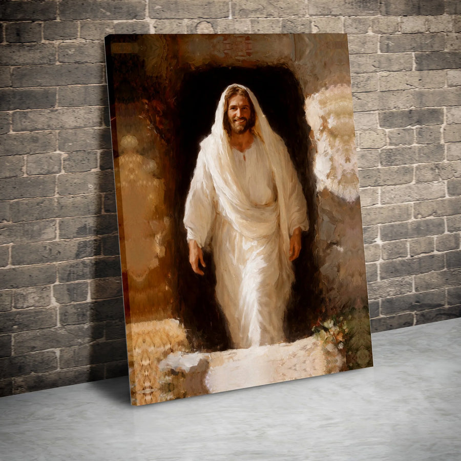 Jesus Christ Wall Art | The Resurrection Painting, He is Risen Decor | Premium Gallery Wrapped Canvas | Inspirational Christian Home Decor Gift