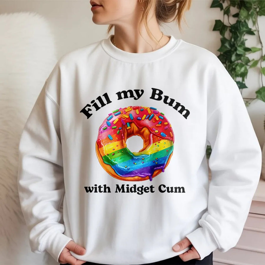 Funny Donut Sweatshirt | Adult Humor Sarcastic Meme Graphic | Premium Cotton Blend | Gag Gift for Men and Women