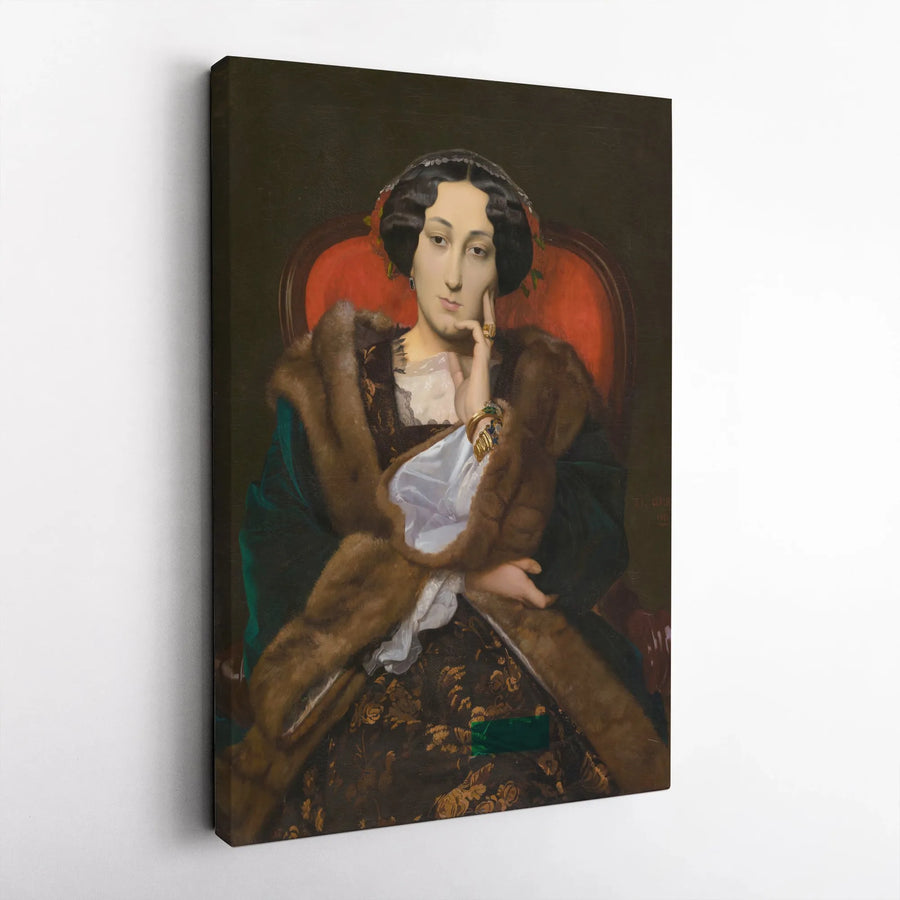 Portrait of a Lady Canvas Print | Jean-Leon Gerome Fine Art Reproduction | 1.25 Inch Thick Gallery Wrapped | Victorian Era Wall Decor Gift