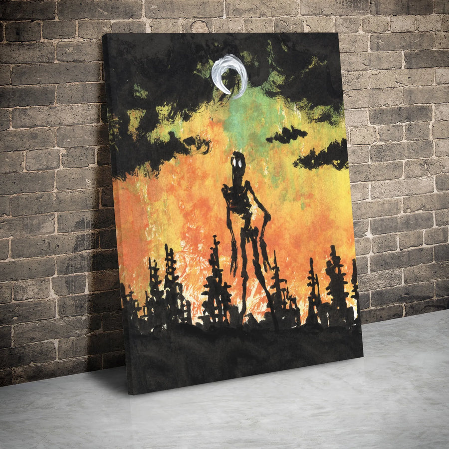 Spooky Forest Monster Canvas | Dark Surreal Silhouette Art | 1.25 Inch Gallery Wrap | Gothic Home Decor Gift for Horror Fans