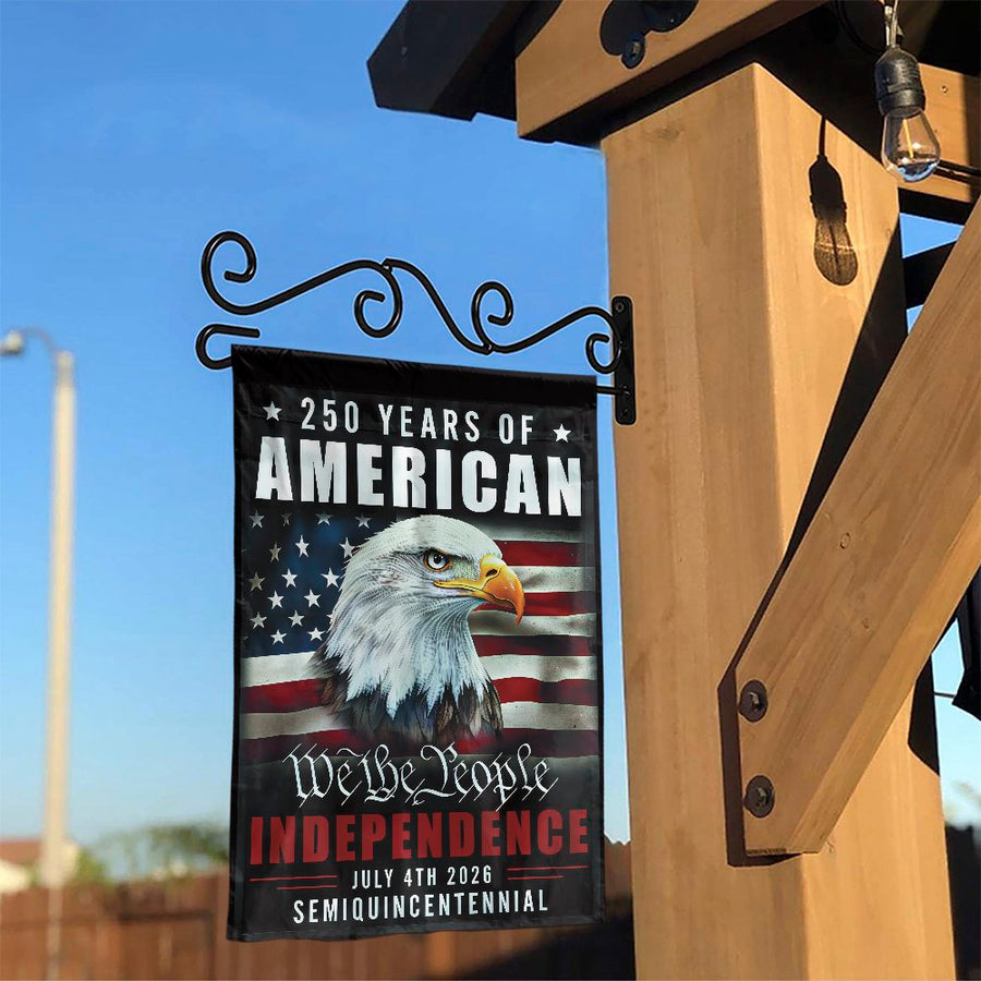 America 250th Anniversary Garden Flag | Patriotic Bald Eagle We The People Design | Weather-Resistant Premium Polyester | 4th of July Celebration Decor