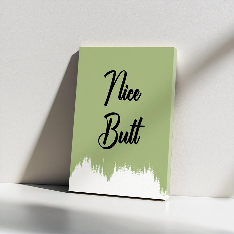 Nice Butt Wall Art | Funny Minimalist Bathroom Quote Sign | Premium Gallery Wrapped Canvas | Cheeky Home Decor Housewarming Gift for Couples
