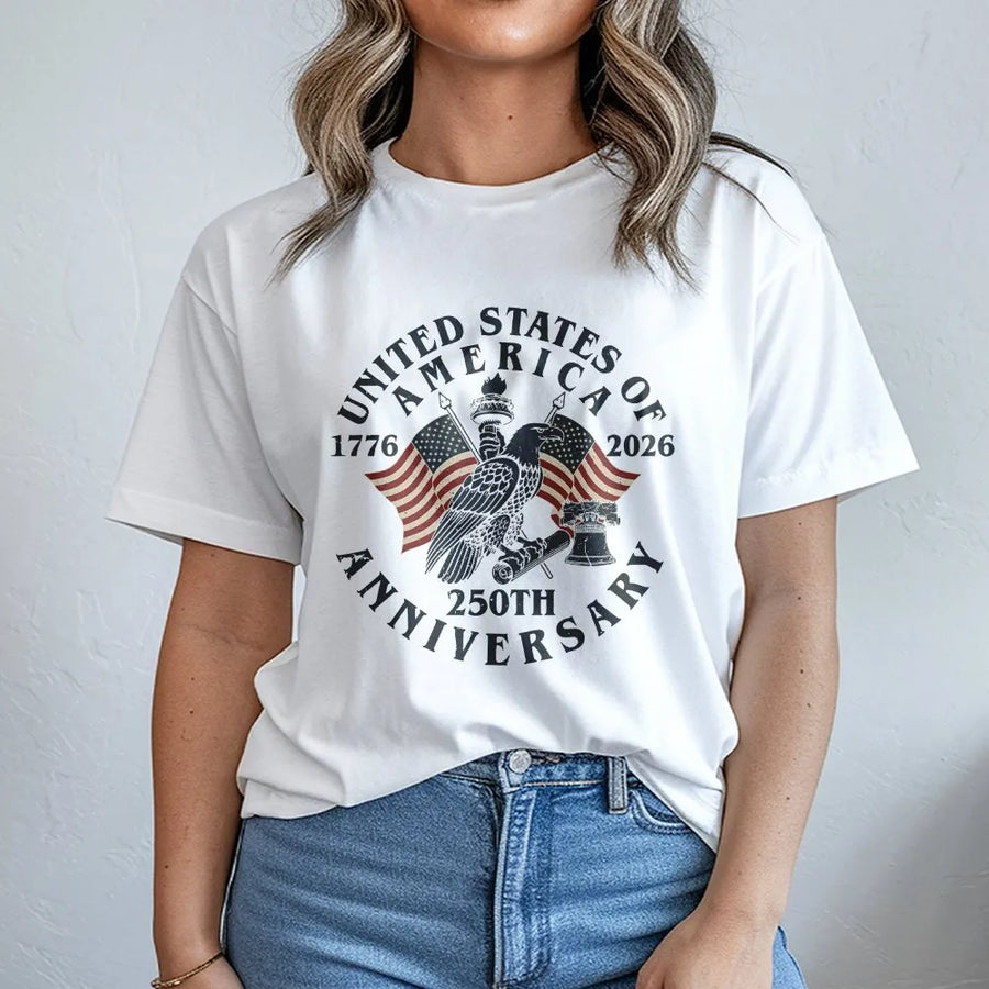 USA 250th Anniversary T-Shirt | Vintage 1776-2026 Eagle Graphic | Premium Comfort Colors Cotton | Patriotic Collector's Gift for History Buffs