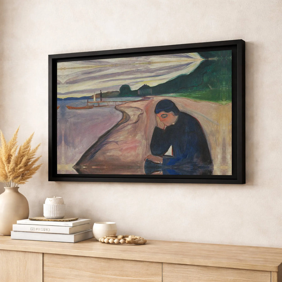 Edvard Munch Melancholy Canvas Art | Famous Expressionist Wall Decor | Premium Fade-Resistant Gallery Wrap | Iconic Museum Fine Art Gift