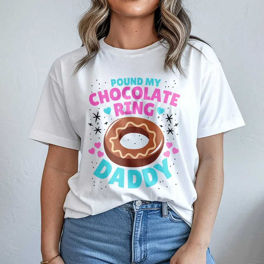 Pound That Donut T-Shirt | Funny Inappropriate Pun Graphic | 100% Cotton Premium Tee | Sarcastic Gift for Him or Her