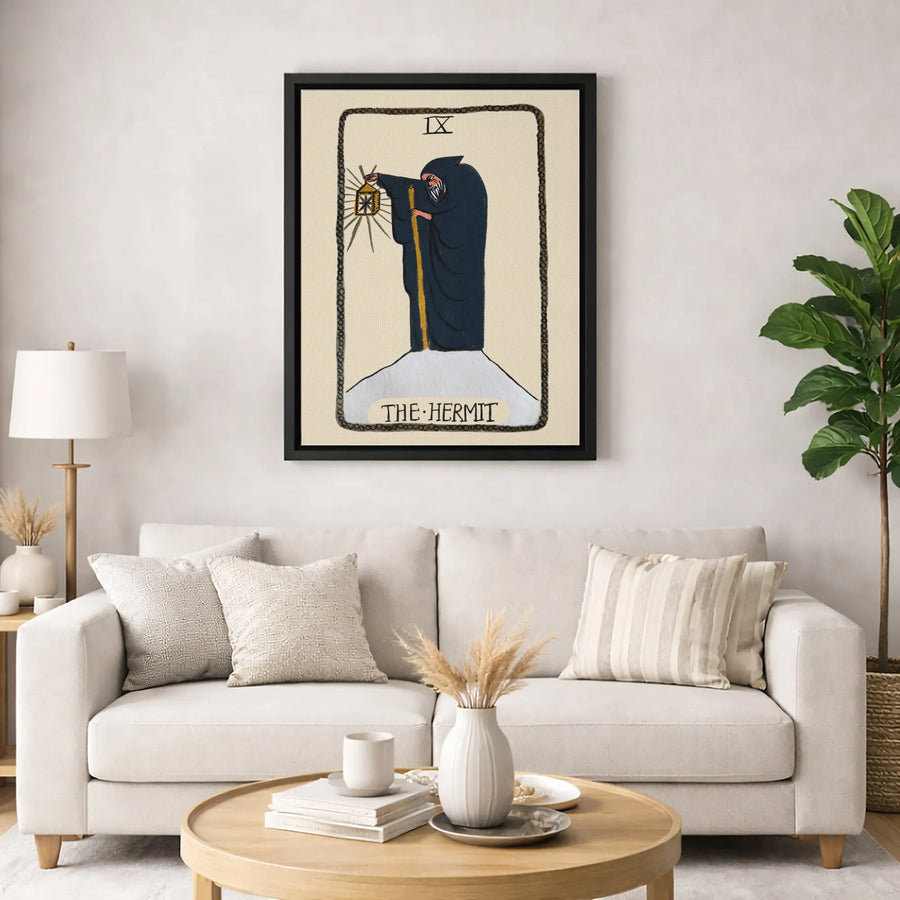 The Hermit Tarot Card Wall Art | Mystical Spiritual Decor | Premium Gallery Canvas | Gift For Tarot Readers And Astrology Enthusiasts