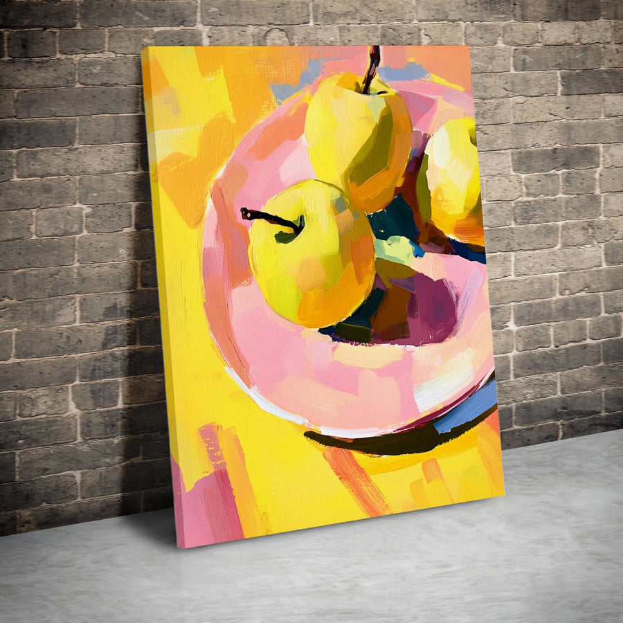 Abstract Fruit Canvas Wall Art | Bold Brushstroke Still Life Print | Premium 1.25" Gallery Wrap | Modern Kitchen & Dining Room Decor Gift