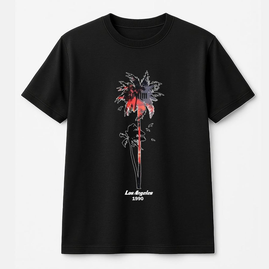 Los Angeles Palm Tree T-Shirt | Retro 1990 Graphic California Design | Premium Soft Cotton | Unisex Streetwear Gift for Beach Lovers