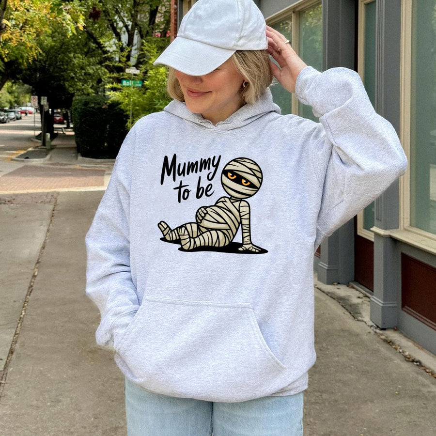 Mummy To Be Pregnancy Announcement Hoodie | Funny Halloween Maternity Shirt | Soft Cotton-Blend Premium Gift | Cute Expecting Mom Fall Apparel