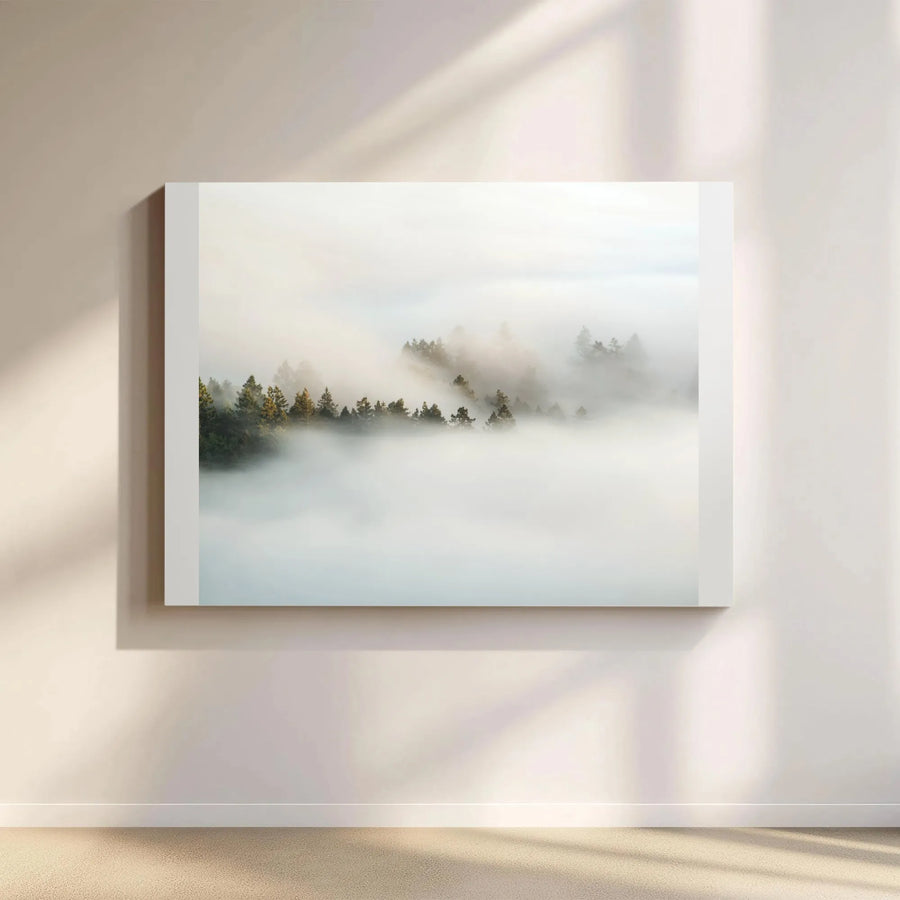 Foggy Forest Canvas Wall Art | Atmospheric Pine Tree Landscape | Premium 1.25" Thick Canvas | Serene Nature Decor Gift for Home