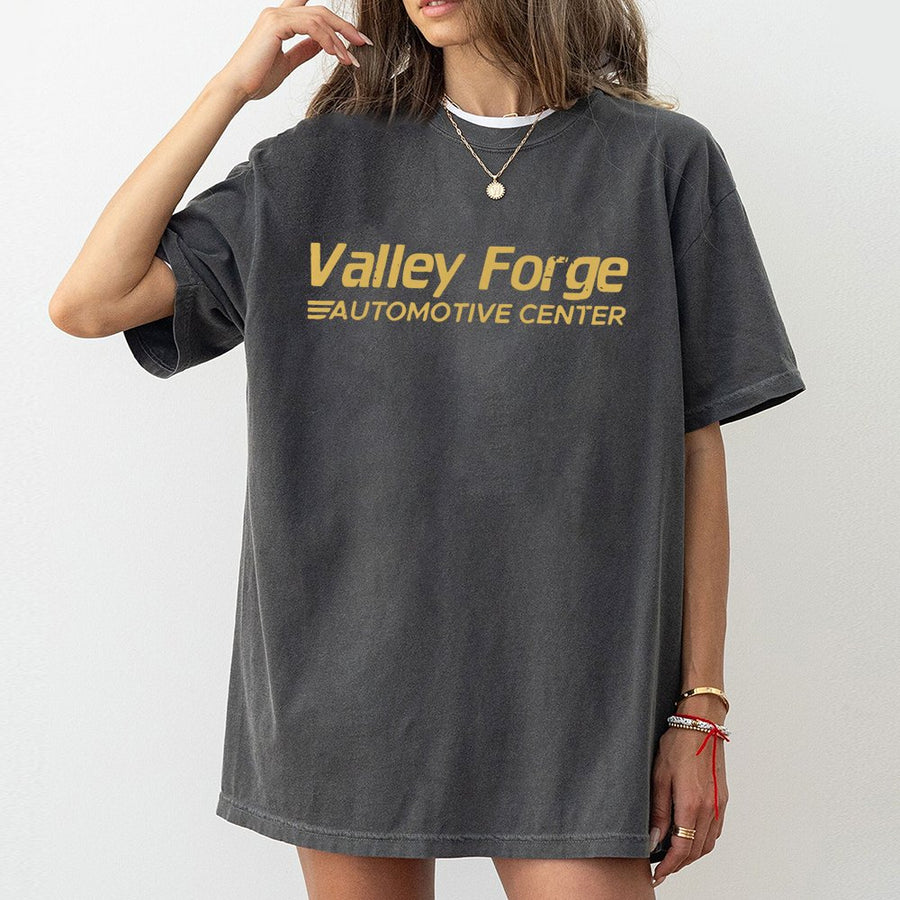 Valley Forge Automotive Center T-Shirt | Vintage Distressed Mechanic Logo | 100% Cotton Premium Tee | Retro Auto Shop Graphic Gift for Car Enthusiasts
