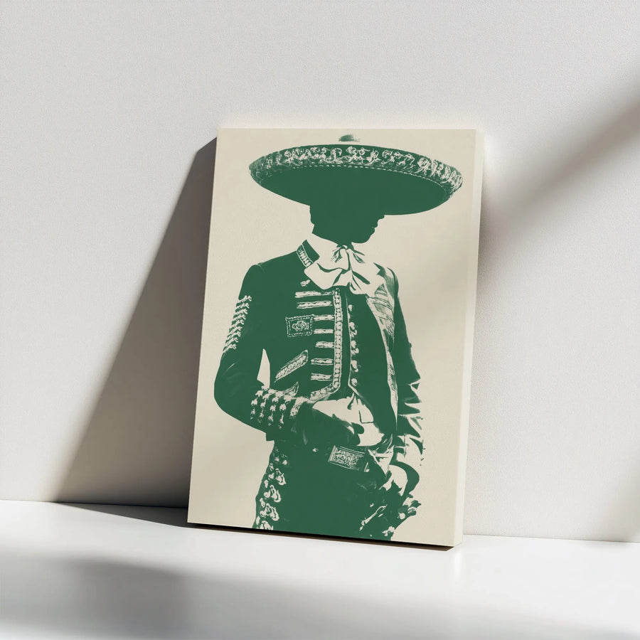 Mariachi Musician Canvas Print | Mexican Charro Silhouette Wall Art | Premium Gallery Wrap Decor | Cultural Gift for Music Lover