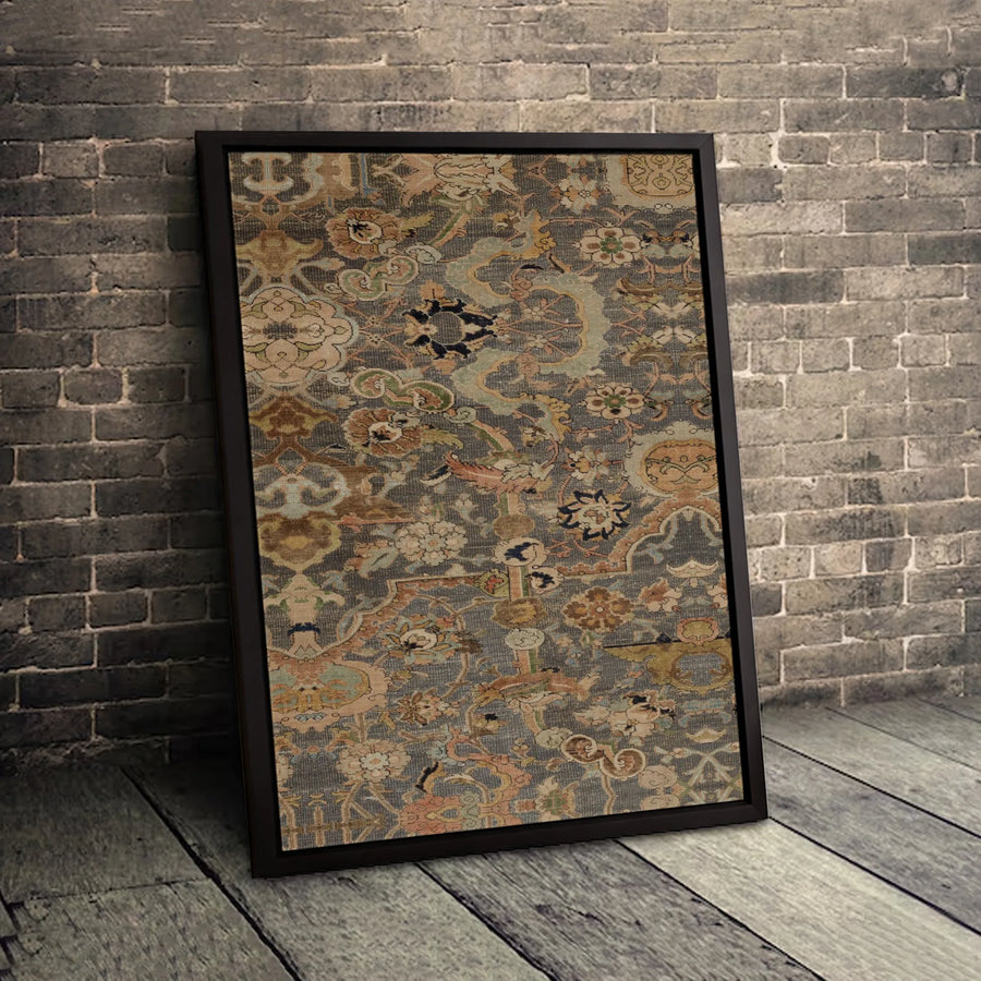 Vintage Persian Rug Pattern Canvas | Traditional Floral Tapestry Art | Gallery-Quality Fade-Resistant Print | Premium Home & Office Decor Gift