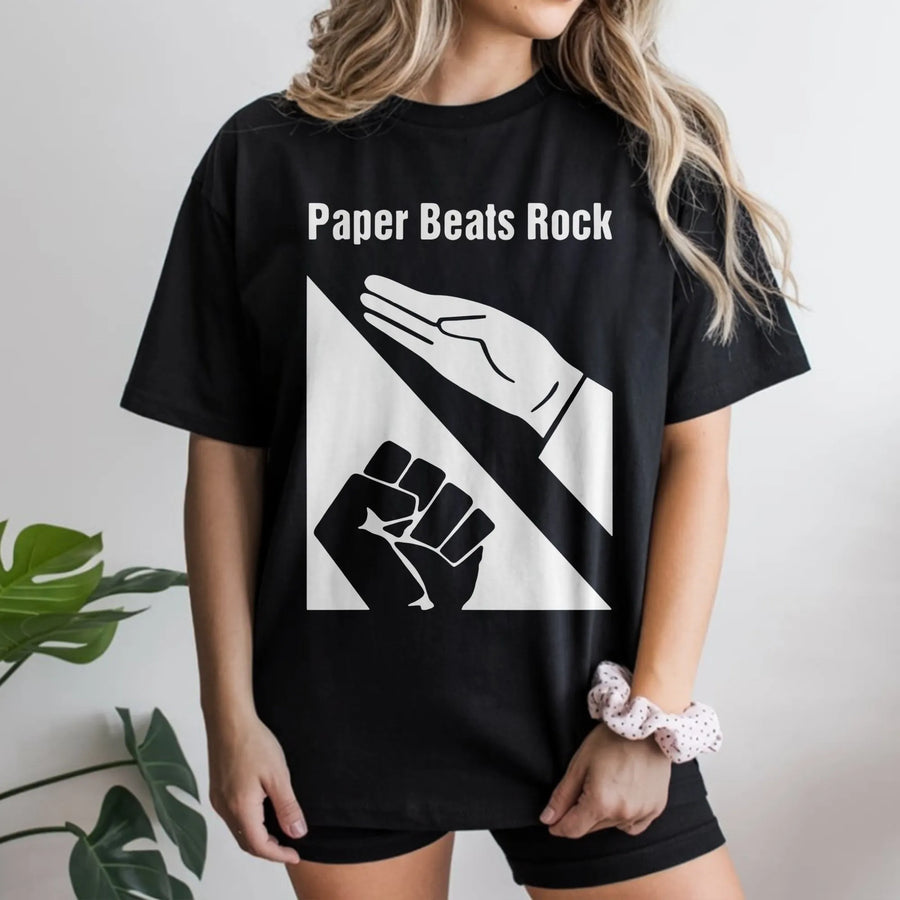 Paper Beats Rock T-Shirt Funny Paper Beats Rock Merch T-Shirt Unisex